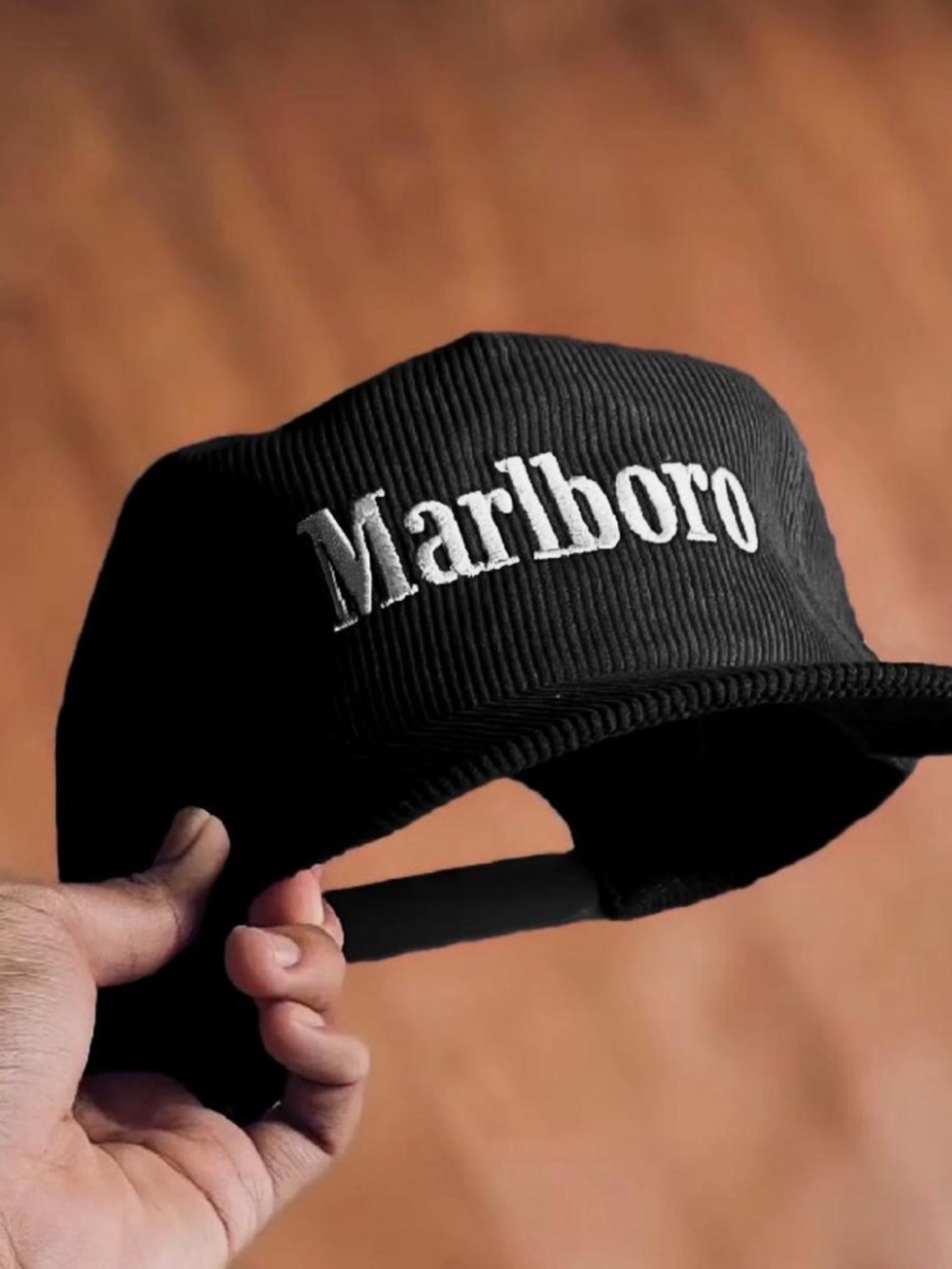 Marlboro Corduroy Snapback with Embroidered Logo